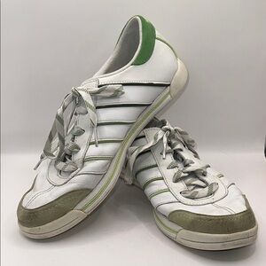 K-Swiss White and Green Sneakers